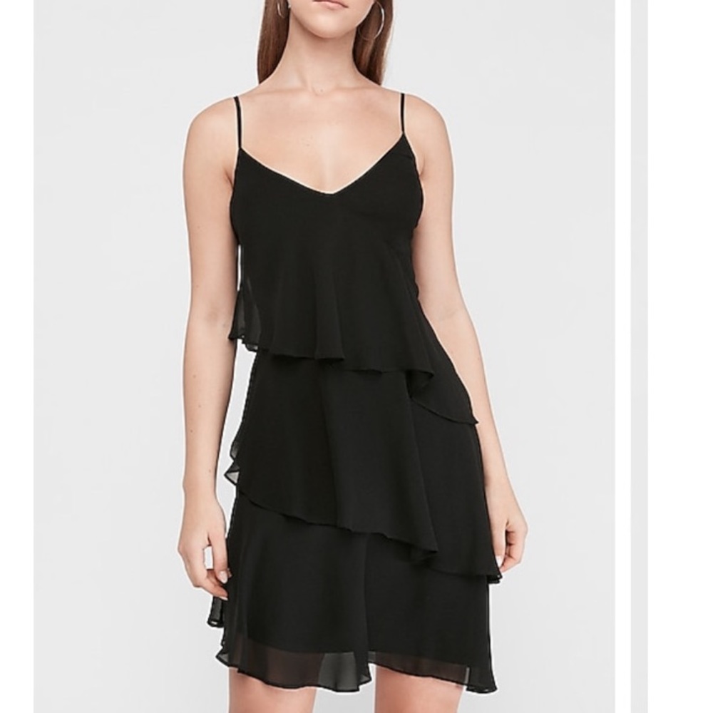 EXPRESS Tiered Ruffle Shift Dress